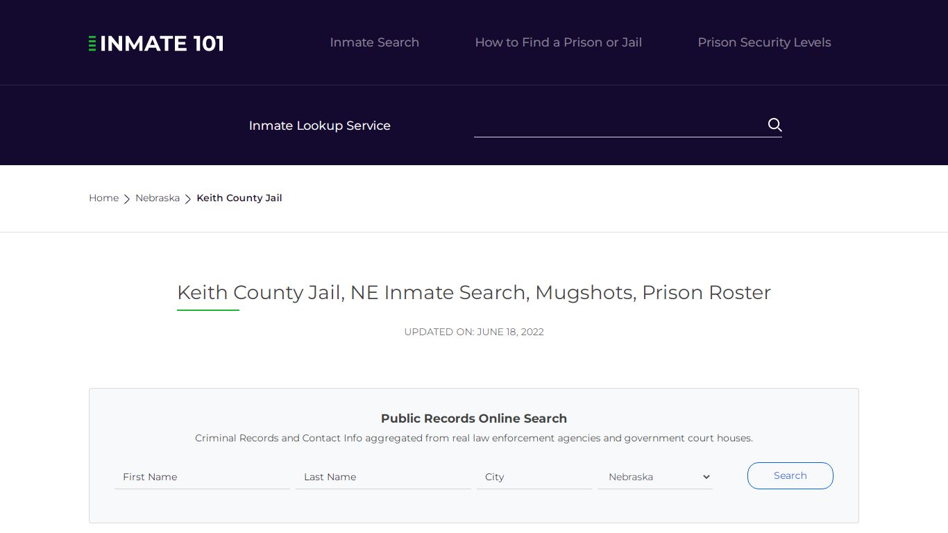 Keith County Jail, NE Inmate Search, Mugshots, Prison Roster